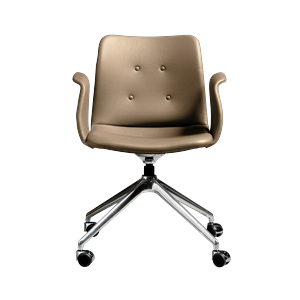 Chaise de Salle à Manger 4 Étoiles Bent Hansen Primum avec Roulettes, Acier poli/Zenso 3 228