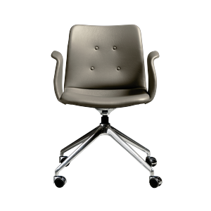 Chaise de Salle à Manger 4 Étoiles Bent Hansen Primum avec Roulettes, Acier poli/Zenso 3 214