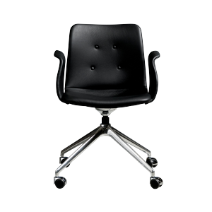 Chaise de Salle à Manger 4 Étoiles Bent Hansen Primum avec Roulettes, Acier poli/Zenso 3 207