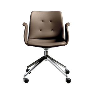 Chaise de Salle à Manger 4 Étoiles Primum de Bent Hansen, Pivotante et à Roulettes, Acier poli/Zenso 3 292