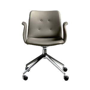 Chaise de Salle à Manger 4 Étoiles Primum de Bent Hansen, Pivotante et à Roulettes, Acier poli/Zenso 3 214