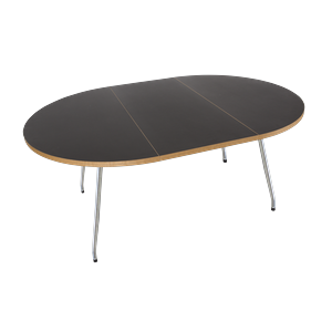 Table à Manger Primum de Bent Hansen, Linoléum Noir et Métal Inoxydable