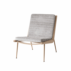 &Tradition Fauteuil Boomerang HM1 Chêne Huilé Blanc/Nouvelles Vagues Argent Rock