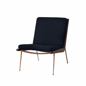 &Tradition Fauteuil Boomerang HM1 Noyer/ Loop Marine