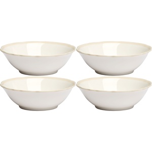 Bol Decotique Fleur 15 cm Lot de 4 Blanc/ Sable