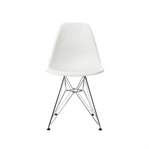 Vitra Eames Plastic DSR Chaise de Salle à Manger Blanche/Chrome