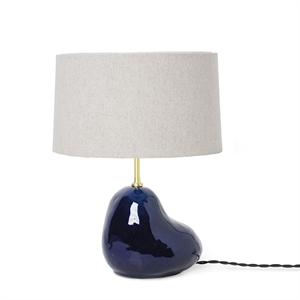 Ferm Living Hebe Lampe à Poser Petit Bleu Foncé avec Abat-jour Blanc