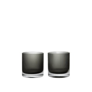 Lot de 2 Verres à Whisky Ferm Living Ripple 25 Cl, Gris Fumé