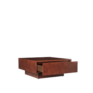 Table Basse de Rangement Ferm Living en Bois de Loupe Teinté Foncé
