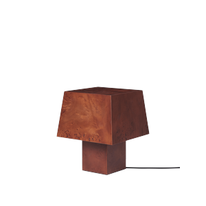 Lampe à poser Ferm Living en bois de loupe teinté foncé