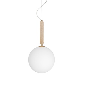 Suspension Globen Lighting Torrano 30 en travertin Beige