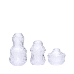 Hübsch Vase Fuyu, Lot de 3, Transparent