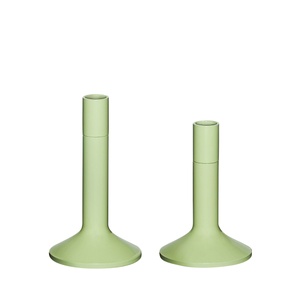 Lot de 2 Bougeoirs Hübsch Kindred Vert Clair