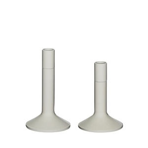 Lot de 2 Bougeoirs Hübsch Kindred Gris Clair