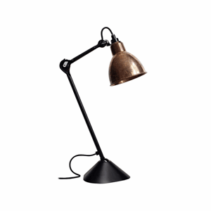 Lampe Gras N205 Lampe à poser Noir mat/Cuivre brut
