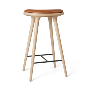 Tabouret de Bar Mater, Chêne Mat /cuir Noyer , 74 cm