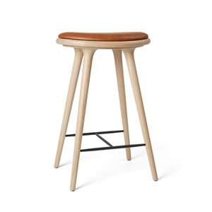 Tabouret de Bar Mater, Chêne Mat /cuir Noyer , 69 cm