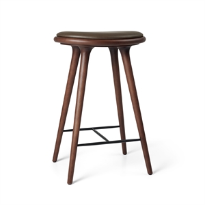 Tabouret de Bar Mater, Hêtre Brun /cuir Marron Foncé, 69 cm