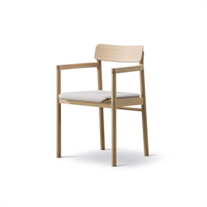 Fredericia Furniture Post Chaise de Table à Manger M. Accoudoir Chêne laqué/Sunniva
