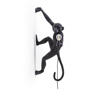 Seletti Monkey Suspension Droite Applique Murale Noir Extérieur