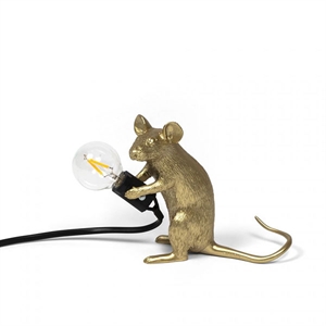 Seletti Mouse Mac Lampe à Poser Assise Or