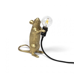 Seletti Mouse Step Lampe à Poser Debout Or