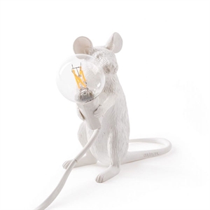 Seletti Mouse Mac Lampe à Poser Assise Blanc