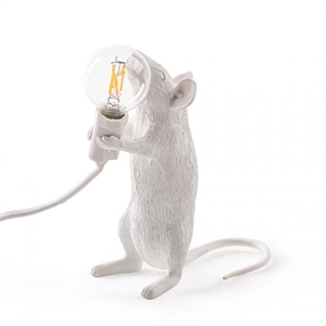 Seletti Mouse Step Lampe à Poser sur Pied Blanc