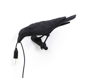 Seletti Bird Looking Left Applique Murale Noir