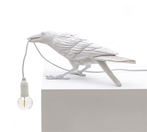 Seletti Lampe à Poser Jouant Aux Oiseaux Blanc