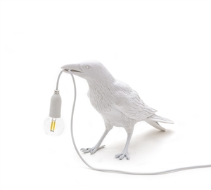 Seletti Bird Waiting Lampe à Poser Blanc