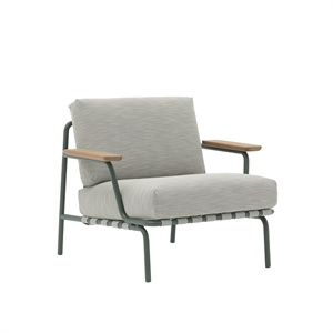 Muuto Settle Outdoor Fauteuil Ribbed Weave 2/ Vert foncé