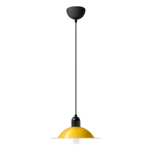 Suspension Stilnovo Lampiatta, Petit , Blanc/ Jaune