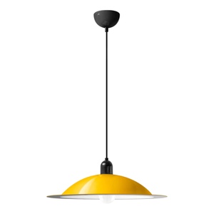 Suspension Stilnovo Lampiatta, Grand, Blanc/ Jaune