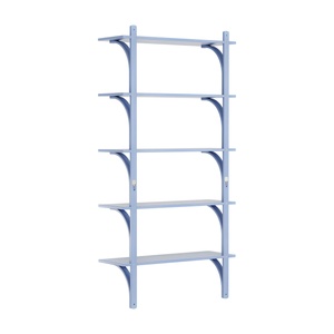 Étagère Levi suédoise 90 cm, 5 étagères, Laiton/ Bleu/ frêne
