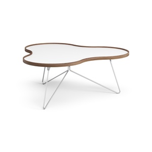 Table basse Swedese Flower 114x107 Blanc/ Noyer/ Chrome