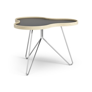 Table basse Swedese Flower 66x62 Noir/Hêtre/ Chrome