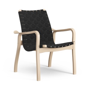 Fauteuil bas Swedese Primo en hêtre naturel/ Noir