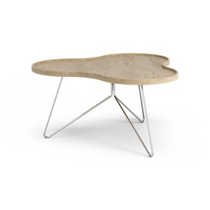 Table basse Swedese Flower Mono 90x84 Chêne/ Chrome
