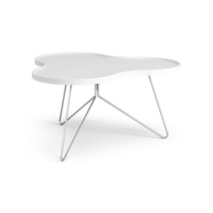 Table basse Swedese Flower Mono 90x84 Blanc/ Chrome