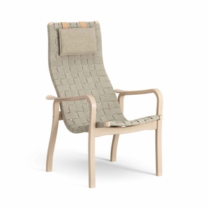 Fauteuil haut Swedese Primo en hêtre naturel/ Noir