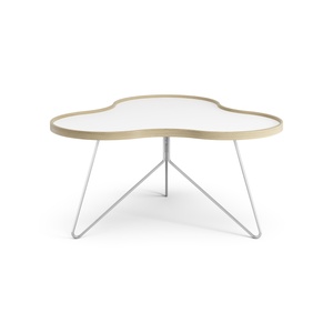 Table basse Swedese Flower 90x84 Blanc/Chêne/ Chrome