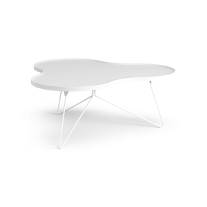 Table basse monobloc Swedese Flower 114x107 Blanc