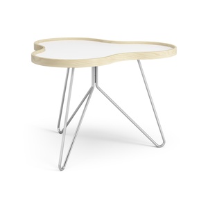 Table basse Swedese Flower 66x62 Blanc/Hêtre/ Chrome