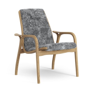 Fauteuil suédois en stratifié Chêne huilé/Gris scandinave/Peau de mouton