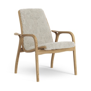 Fauteuil suédois en stratifié Chêne huilé/Clair de lune/Peau de mouton
