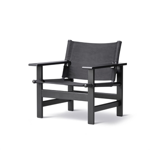 Fredericia Furniture La Chaise en Toile Chêne Laqué Noir/Toile Noir