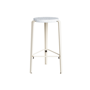 Tabouret TipToe MI LOU en plastique recyclé Blanc/blanc crème