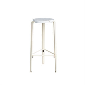 Tabouret TipToe BIG LOU en plastique recyclé Blanc/blanc crème