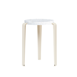 Tabouret TipToe LOU en Plastique Recyclé Blanc/blanc Crème